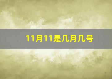 11月11是几月几号