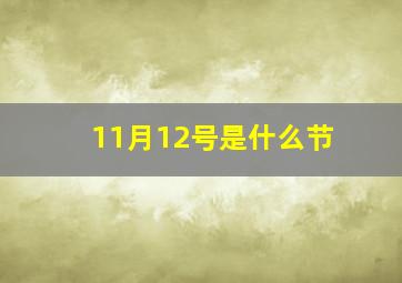 11月12号是什么节