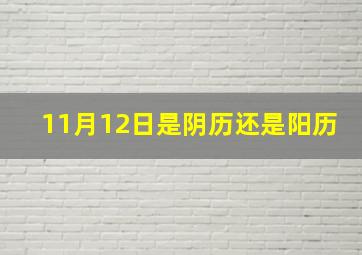 11月12日是阴历还是阳历