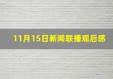 11月15日新闻联播观后感