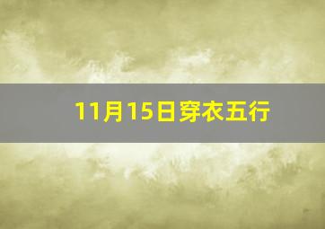 11月15日穿衣五行