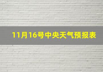 11月16号中央天气预报表