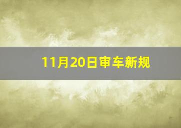 11月20日审车新规