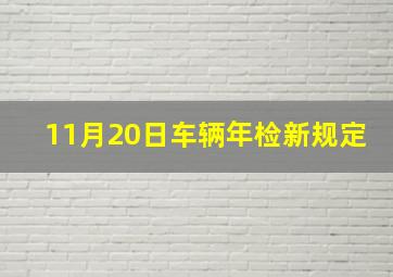 11月20日车辆年检新规定