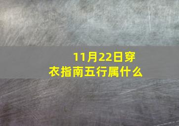 11月22日穿衣指南五行属什么