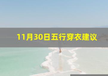 11月30日五行穿衣建议