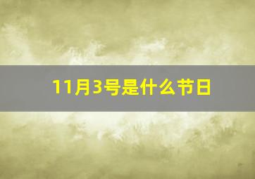 11月3号是什么节日