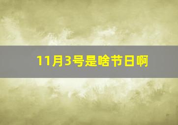 11月3号是啥节日啊