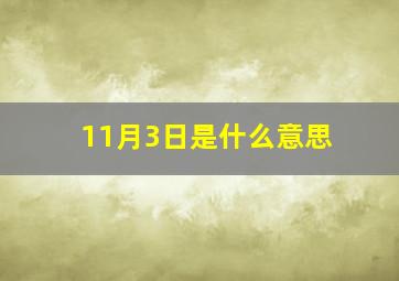 11月3日是什么意思