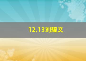 12.13刘耀文