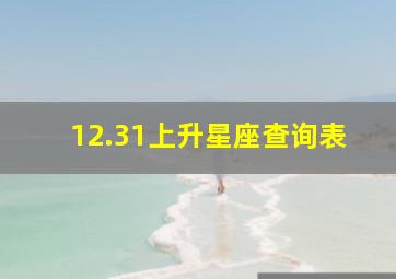 12.31上升星座查询表