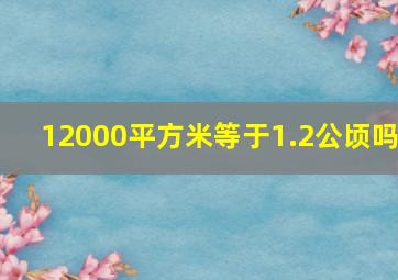 12000平方米等于1.2公顷吗