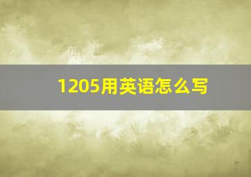 1205用英语怎么写