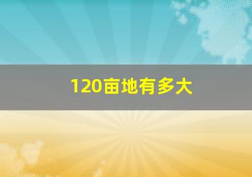 120亩地有多大