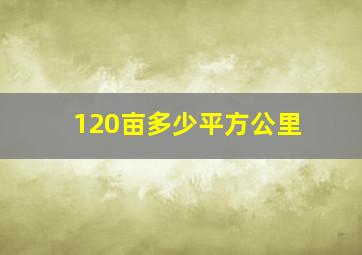 120亩多少平方公里