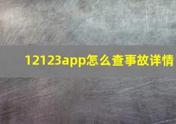 12123app怎么查事故详情