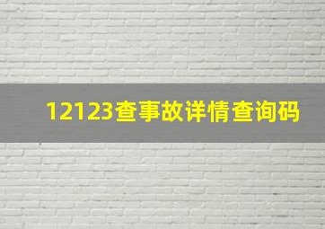 12123查事故详情查询码