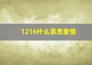 1216什么意思爱情