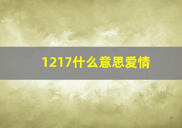 1217什么意思爱情