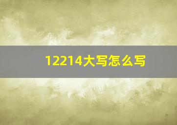 12214大写怎么写