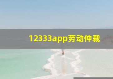 12333app劳动仲裁