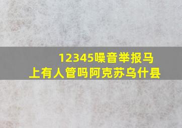 12345噪音举报马上有人管吗阿克苏乌什县