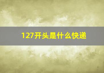 127开头是什么快递