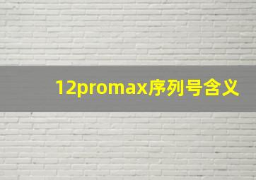 12promax序列号含义