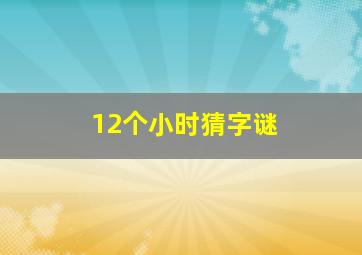 12个小时猜字谜