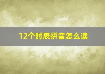 12个时辰拼音怎么读