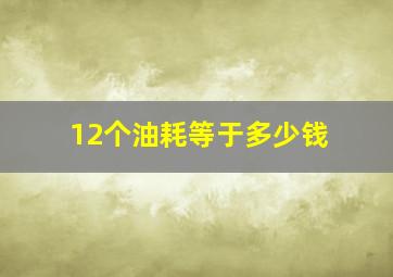 12个油耗等于多少钱