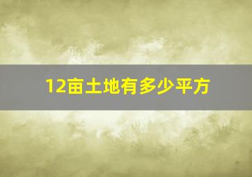 12亩土地有多少平方