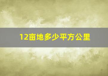 12亩地多少平方公里