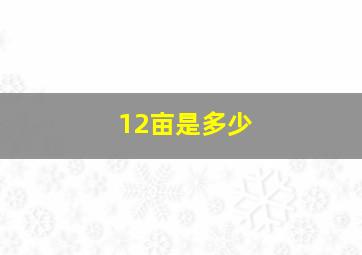 12亩是多少