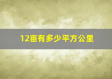 12亩有多少平方公里