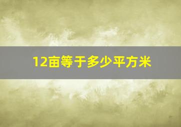 12亩等于多少平方米