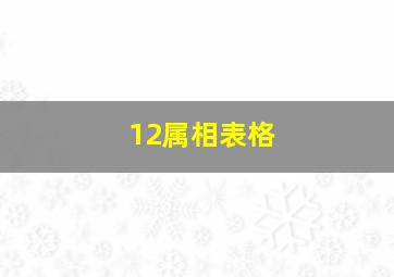 12属相表格