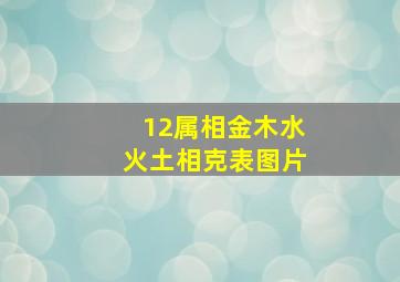 12属相金木水火土相克表图片