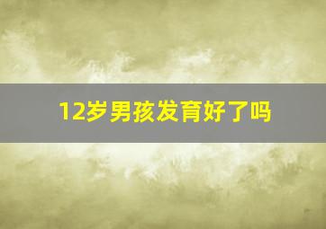 12岁男孩发育好了吗