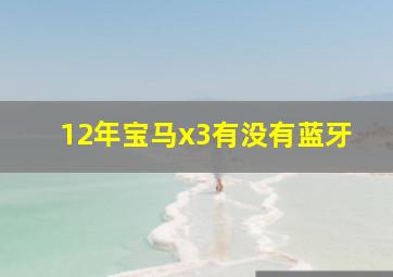 12年宝马x3有没有蓝牙