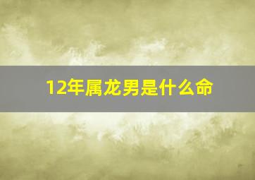 12年属龙男是什么命