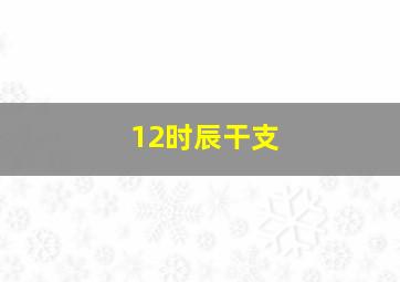 12时辰干支