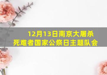 12月13日南京大屠杀死难者国家公祭日主题队会