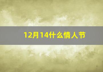 12月14什么情人节