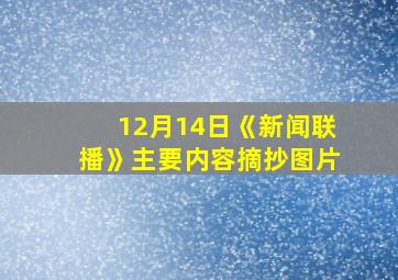 12月14日《新闻联播》主要内容摘抄图片