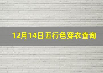 12月14日五行色穿衣查询