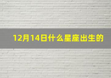 12月14日什么星座出生的