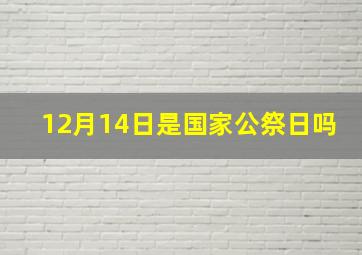 12月14日是国家公祭日吗