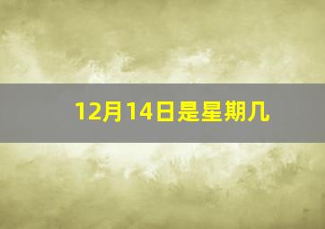 12月14日是星期几