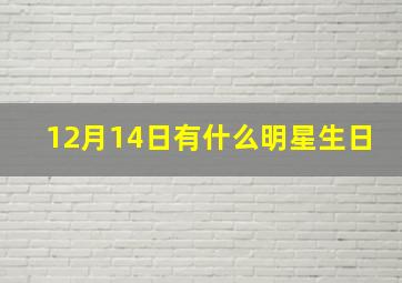 12月14日有什么明星生日